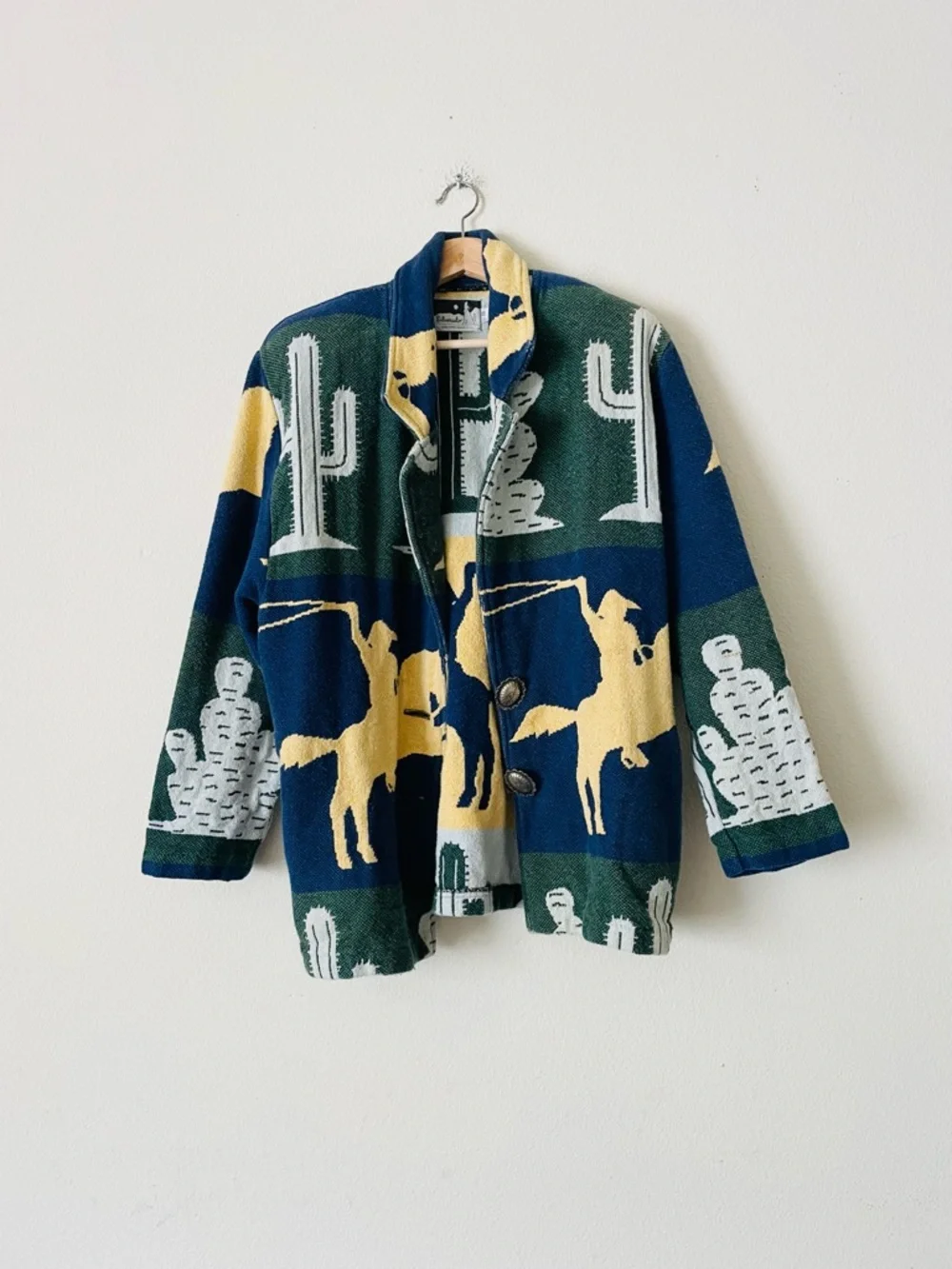 Vintage Silverado MEDIUM tapestry western thick knit cardigan